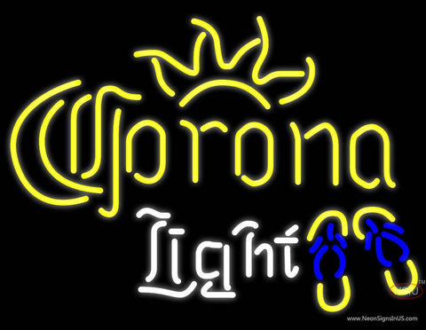 Corona Light Flip Flops Neon Beer Sign 