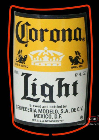 Corona Light Label Neon Beer Sign 