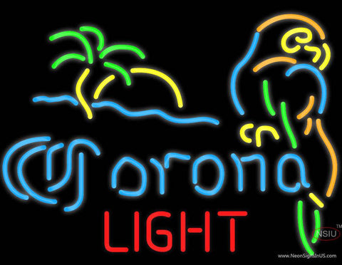 Corona Light Palm Tree Parrot Neon Beer Sign 