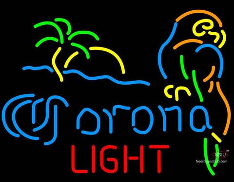 Corona Light Palm Tree Parrot Neon Beer Sign 