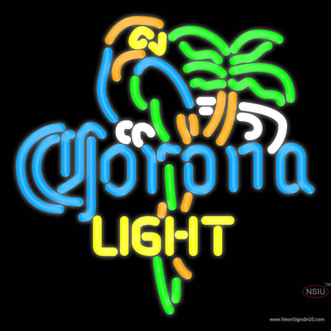 Corona Light Parrot Palm Tree Neon Beer Sign x 