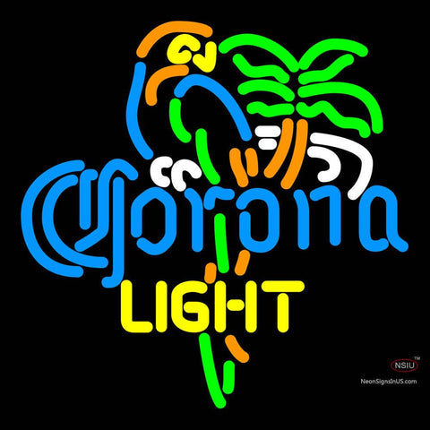 Corona Light Parrot Palm Tree Neon Beer Sign x 