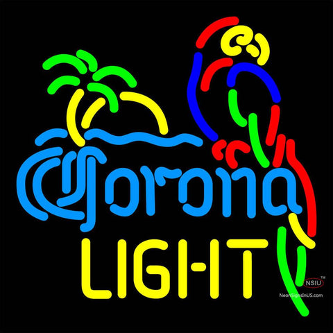 Corona Light Parrot With Palm Neon Beer Signs x 
