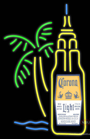 Corona Light With Palm Tree Real Neon Glass Tube Neon Sign 