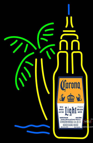 Corona Light With Palm Tree Neon Sign 