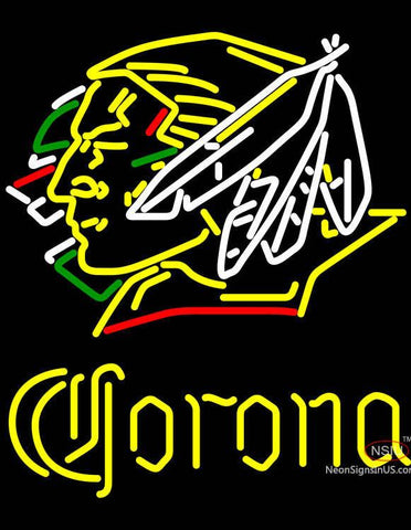 Corona North Dakota Fighting Sioux Hockey Neon Sign 