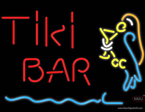 Corona Red Tiki Bar Martini Parrot Neon Beer Sign
