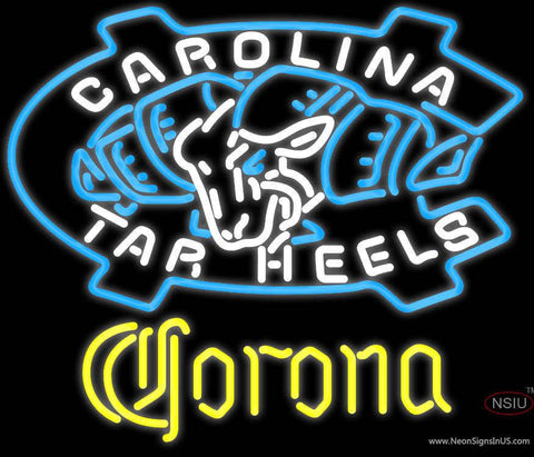 Corona Unc North Carolina Tar Heels Real Neon Glass Tube Neon Sign
