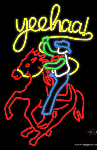 Cowboy Riding Horse Real Neon Glass Tube Neon Sign 
