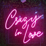 Crazy in Love Handmade Art Neon Sign