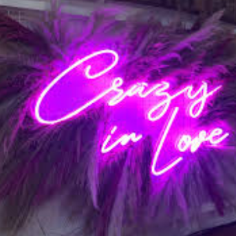 Crazy in Love Handmade Art Neon Sign 