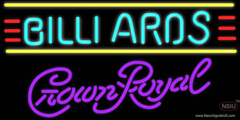 Crown Royal Billiards Text Borders Pool Real Neon Glass Tube Neon Sign  7 