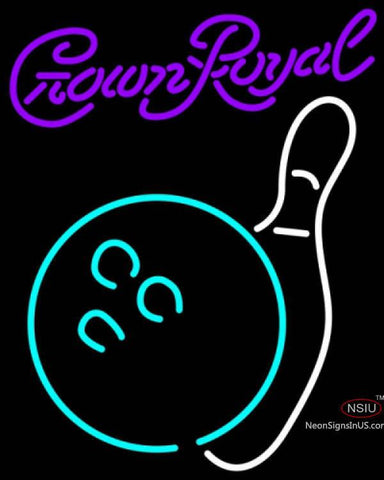 Crown Royal Bowling White Neon Sign