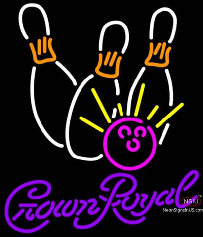 Crown Royal Bowling Neon White Pink Neon Sign   