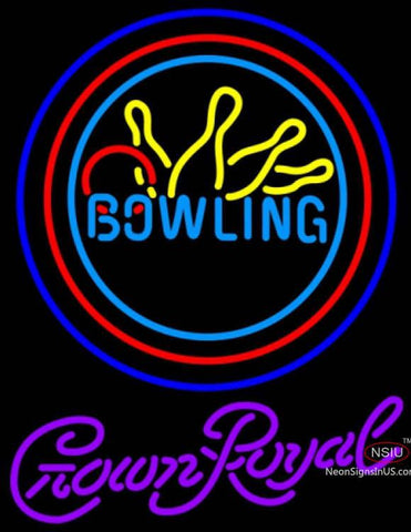 Crown Royal Bowling Neon Yellow Blue Neon Sign   