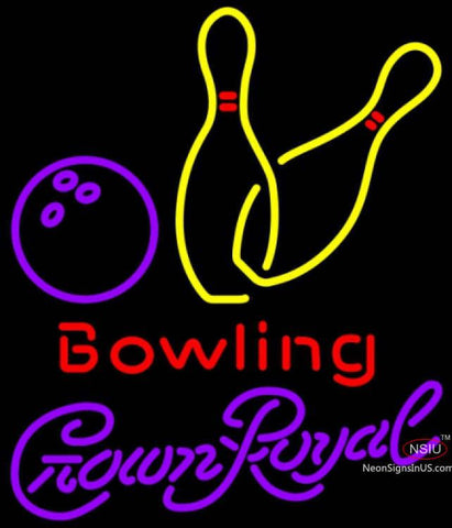 Crown Royal Bowling Neon Yellow Neon Sign  7 