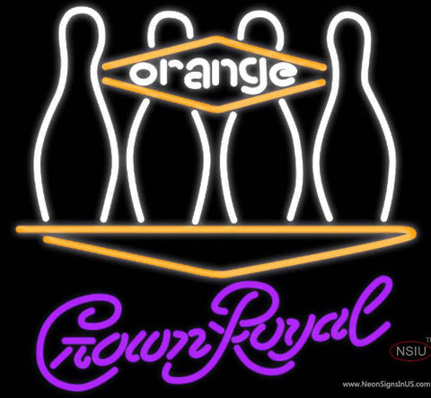 Crown Royal Bowling Orange Real Neon Glass Tube Neon Sign 