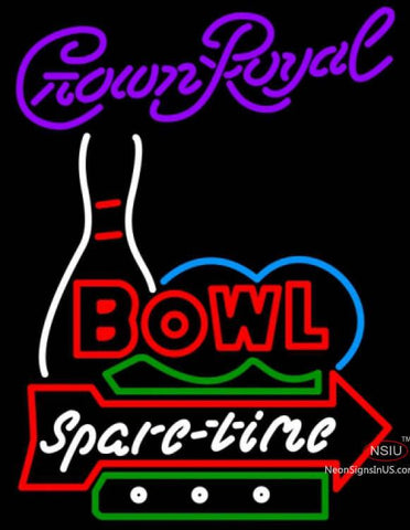 Crown Royal Bowling Spare Time Neon Sign   