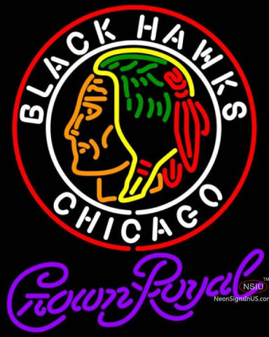 Crown Royal Commemorative  Chicago Blackhawks Hockey Neon sign  