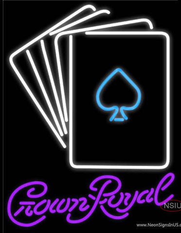 Crown Royal Poker Cards Real Neon Glass Tube Neon Sign 7 