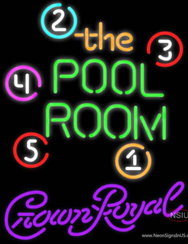 Crown Royal Pool Room Billiards Real Neon Glass Tube Neon Sign 