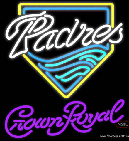 Crown Royal San Diego Padres MLB Real Neon Glass Tube Neon Sign 