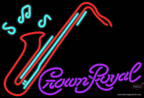 Crown Royal Saxophone Real Neon Glass Tube Neon Sign 
