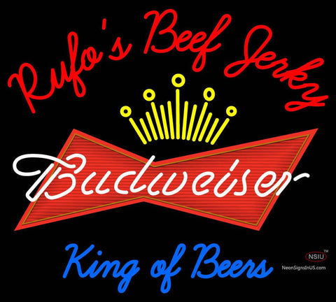 Cusotm Rufos D Jerky Kings Of Beer Budweiser Neon Sign  