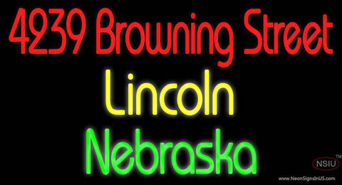 Custom  Browning Street Nebraska Real Neon Glass Tube Neon Sign 