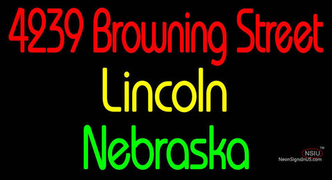 Custom  Browning Street Nebraska Neon Sign  