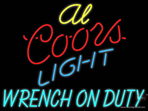Custom Al Wrench On Duty Coors Light Real Neon Glass Tube Neon Sign 