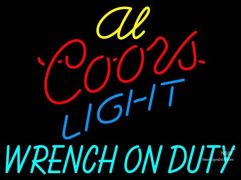 Custom Al Wrench On Duty Coors Light Neon Sign  