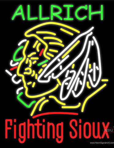 Custom Allrich Fighting Sioux Real Neon Glass Tube Neon Sign 