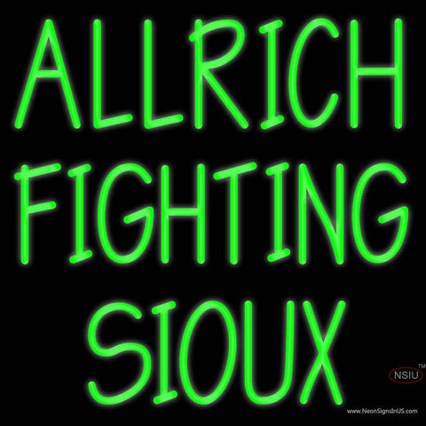 Custom Allrich Fighting Sioux Real Neon Glass Tube Neon Sign 
