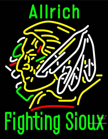 Custom Allrich Fighting Sioux Neon Sign  