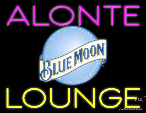 Custom Alonte Lounge With Blue Moon Logo Real Neon Glass Tube Neon Sign 