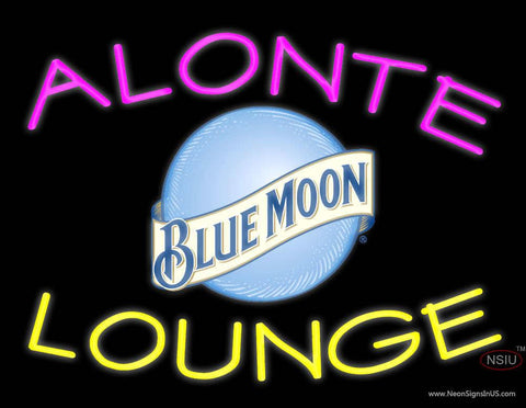 Custom Alonte Lounge With Blue Moon Logo Real Neon Glass Tube Neon Sign 