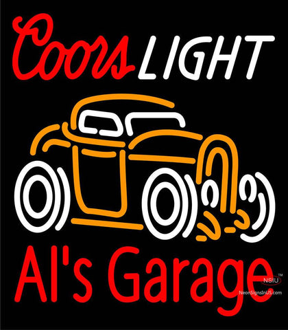 Custom Als Garage Car Coors Light Neon Sign  