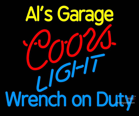 Custom Als Garage Coors Light Neon Sign  
