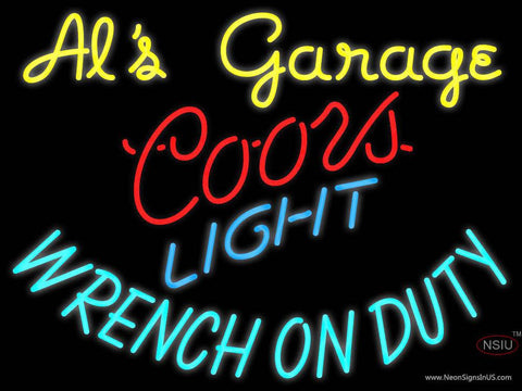 Custom Als Garage Coors Light Real Neon Glass Tube Neon Sign 