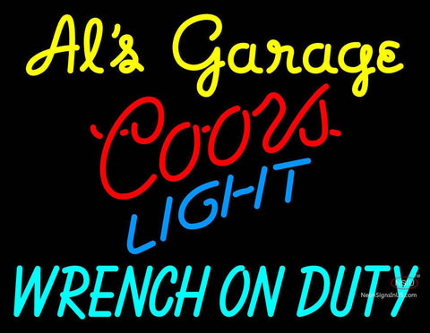 Custom Als Garage Coors Light Neon Sign  