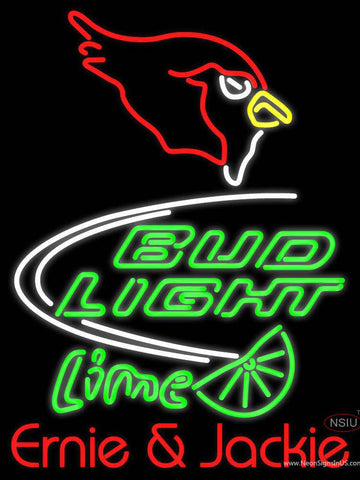 Custom Arizona Cardinal Bud Light Lime Ernie And Jackie Real Neon Glass Tube Neon Sign 