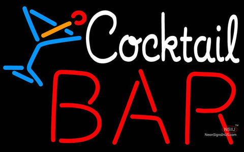 Custom Bar With Cocktail Neon Sign