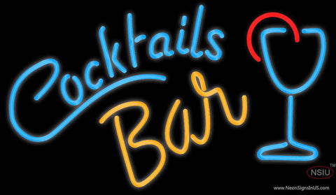 Custom Bar With Cocktail Real Neon Glass Tube Neon Sign