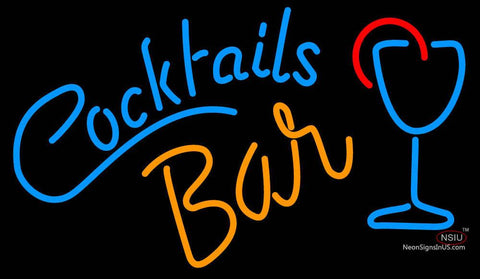 Custom Bar With Cocktail Neon Sign