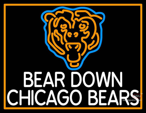 Custom Bear Down Chicago Cubs Neon Sign  