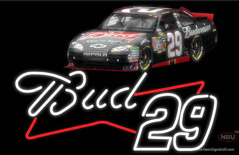 Bud Beer with Nascar Real Neon Glass Tube Neon Sign