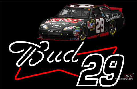 Bud Beer with Nascar Neon Sign
