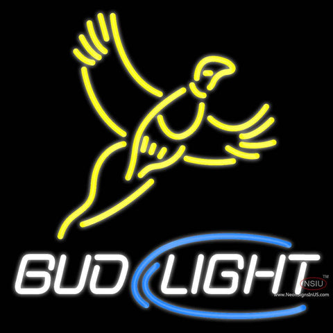 Yellow Busch Light Pheasant Real Neon Glass Tube Neon Sign 