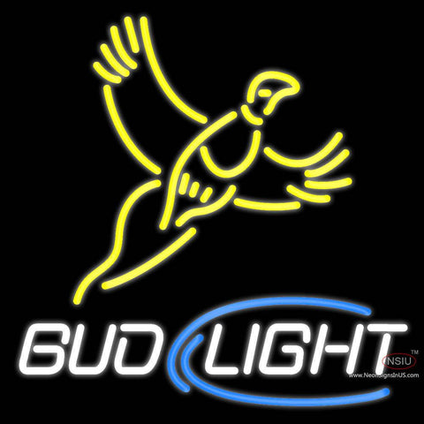 Yellow Busch Light Pheasant Real Neon Glass Tube Neon Sign